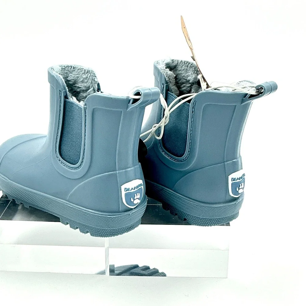 Bearpaw Size 9 Rain Boot Blue Faux Fur Lined Chelsea NEW Toddler $45